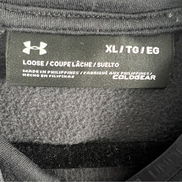 UNDER ARMOUR Black Blue Pink Fleece Loose Fit Hoodie - Men's Size XL - Picture 4 of 9